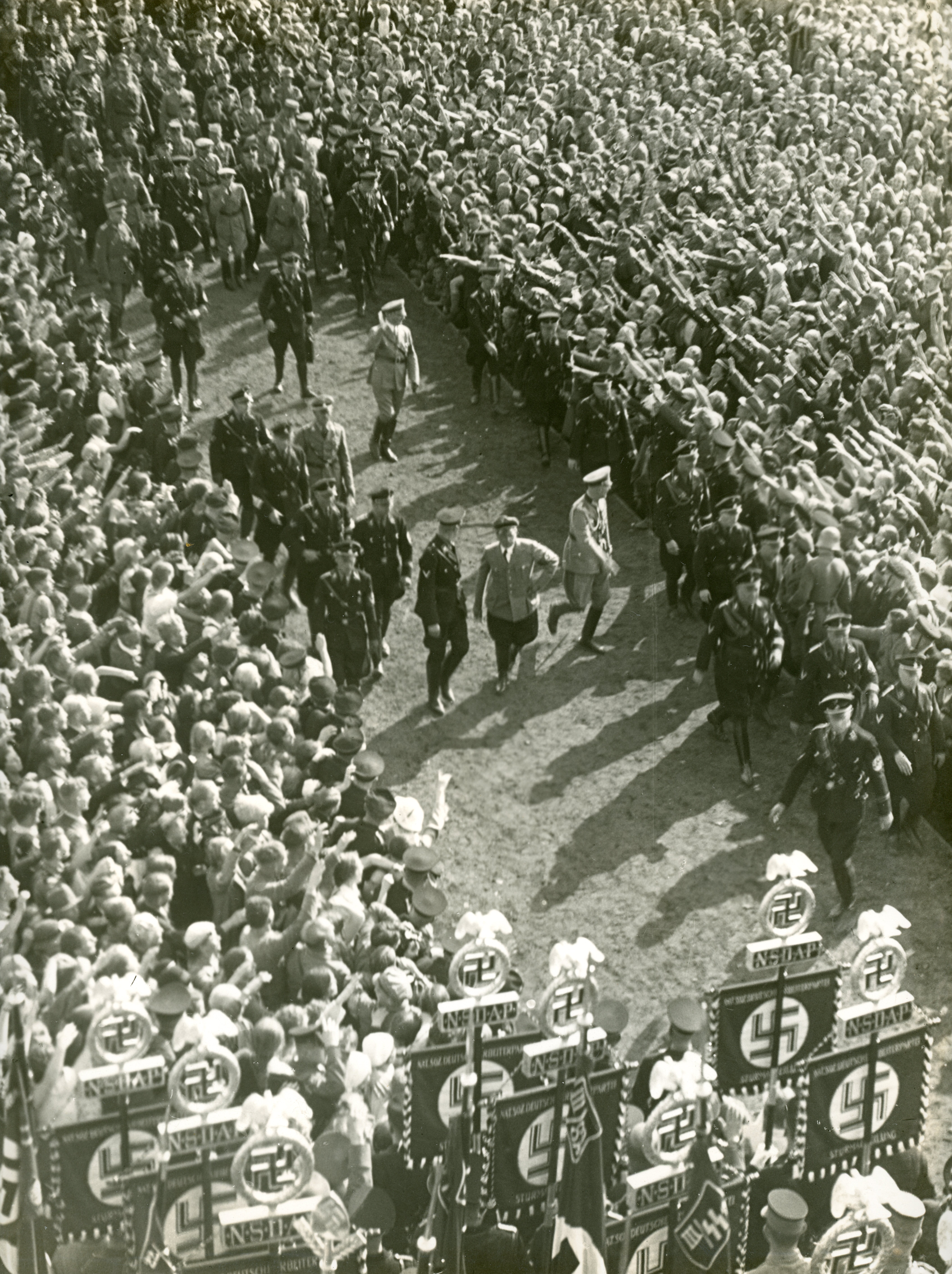 1935 Hitler walking through a crowd